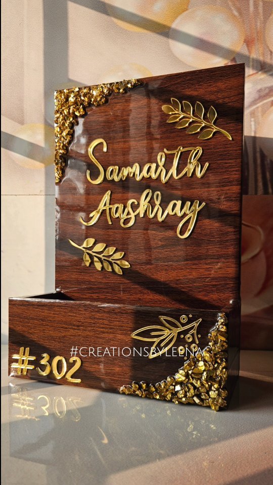 Floral name plate by Leena Sawant