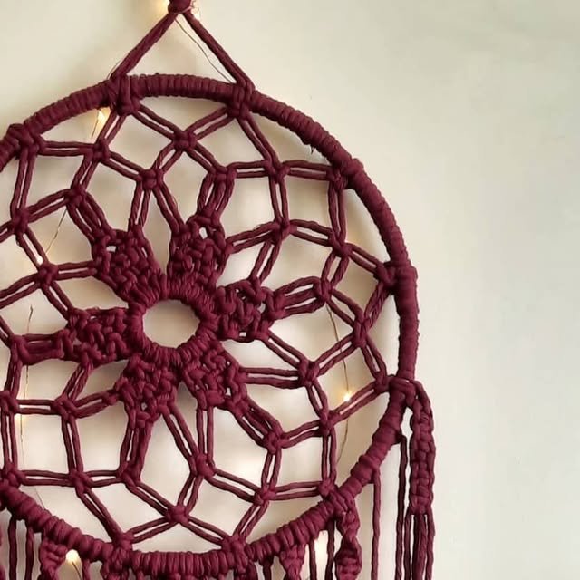 A commissioned macramé artwork by Leena Sawant