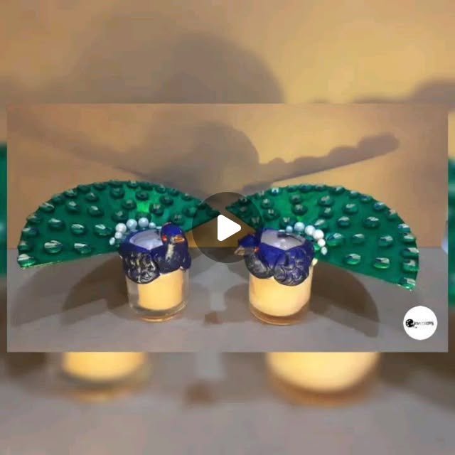 Handmade and upcycled peacock diyas by Leena Sawant